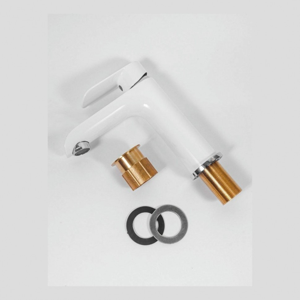 Смеситель для раковины Hansberge H1033, белый/хром