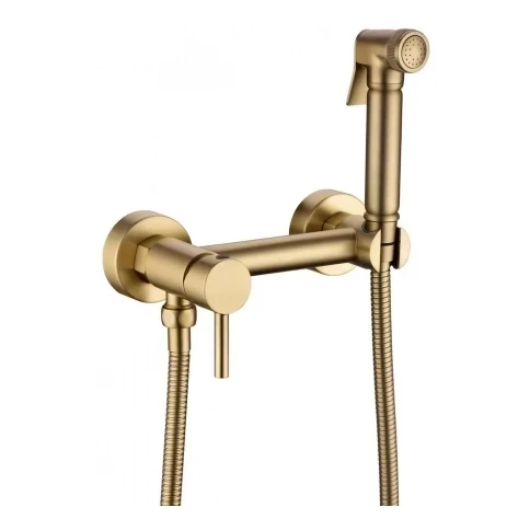 Смеситель с гигиеническим душем Grocenberg GB103N, матовое золото