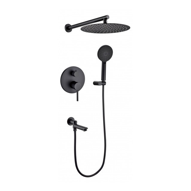 Душевая система скрытого монтажа Grocenberg GB5001, черный матовый