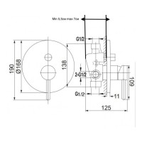 Душевая система скрытого монтажа Grocenberg GB5001, черный матовый