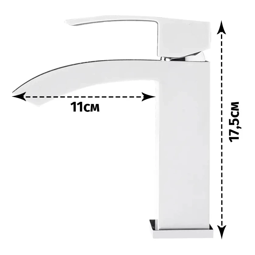 Смеситель для раковины Grocenberg GB2007, белый/хром
