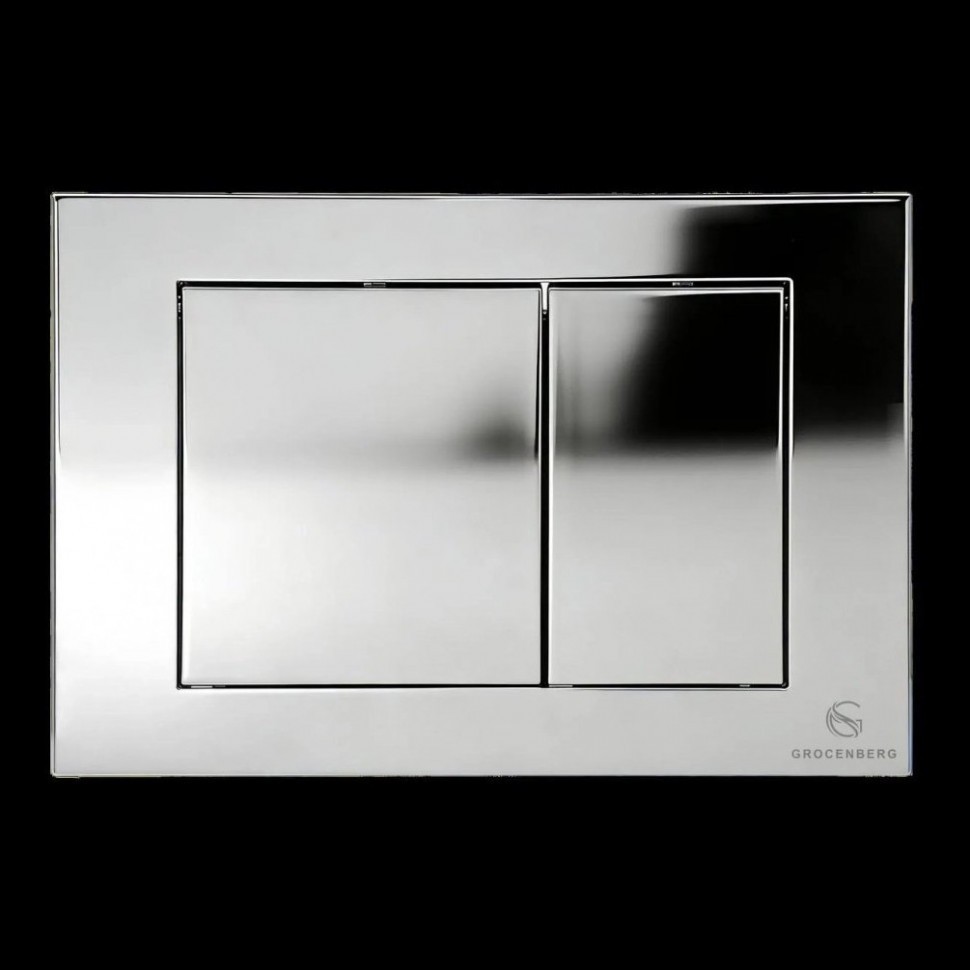 Кнопка смыва для унитаза пластиковая Grocenberg KP3080CR, хром Кнопка смыва для унитаза пластиковая Grocenberg KP3080CR, хром