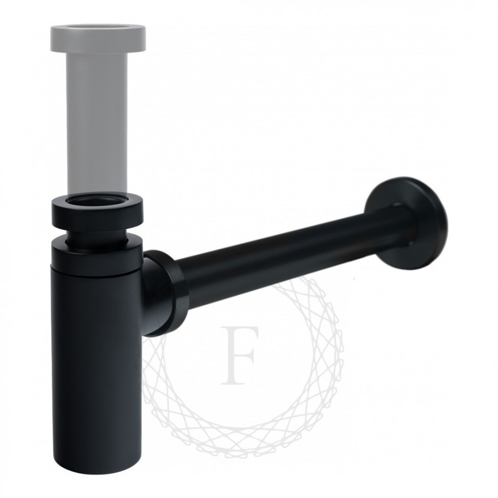 Сифон для раковины FILARETE FL70, черный матовый