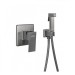 Смеситель встраиваемый с гигиеническим душем Hansberge H3070, графит