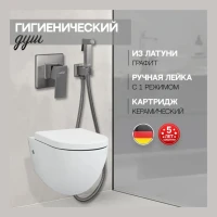 Смеситель встраиваемый с гигиеническим душем Hansberge H3070, графит