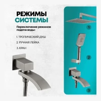 Душевая система скрытого монтажа Grocenberg GB5007, графит