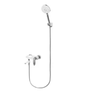 Смеситель для ванны с ручным душем Grocenberg GB8001, белый/хром