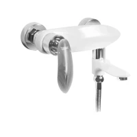 Смеситель для ванны с ручным душем Grocenberg GB8001, белый/хром