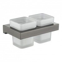 Настенный стакан двойной Grocenberg AC0022, графит Настенный стакан двойной Grocenberg AC0022, графит