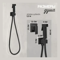 Смеситель встраиваемый с гигиеническим душем Hansberge H3070, черный матовый