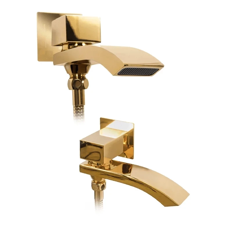 Душевая система скрытого монтажа Grocenberg GB5007, золото глянец