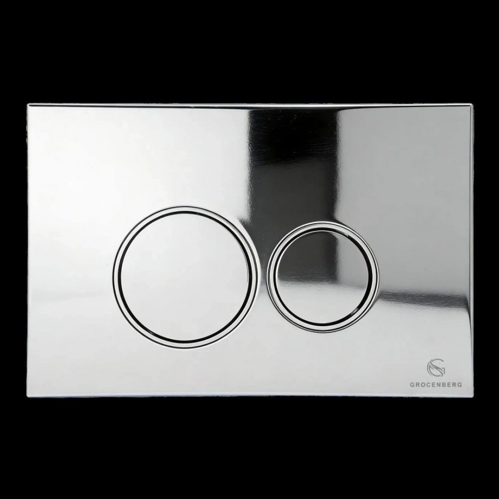 Кнопка смыва для унитаза пластиковая Grocenberg KP3090CR, хром Кнопка смыва для унитаза пластиковая Grocenberg KP3090CR, хром