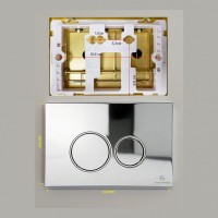 Кнопка смыва для унитаза пластиковая Grocenberg KP3090CR, хром Кнопка смыва для унитаза пластиковая Grocenberg KP3090CR, хром