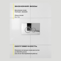 Кнопка смыва для унитаза пластиковая Grocenberg KP3090CR, хром Кнопка смыва для унитаза пластиковая Grocenberg KP3090CR, хром