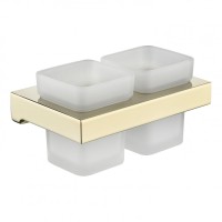 Настенный стакан двойной Grocenberg AC0022, золото глянец Настенный стакан двойной Grocenberg AC0022, золото глянец