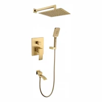 Душевая система скрытого монтажа Grocenberg GB5007, матовое золото