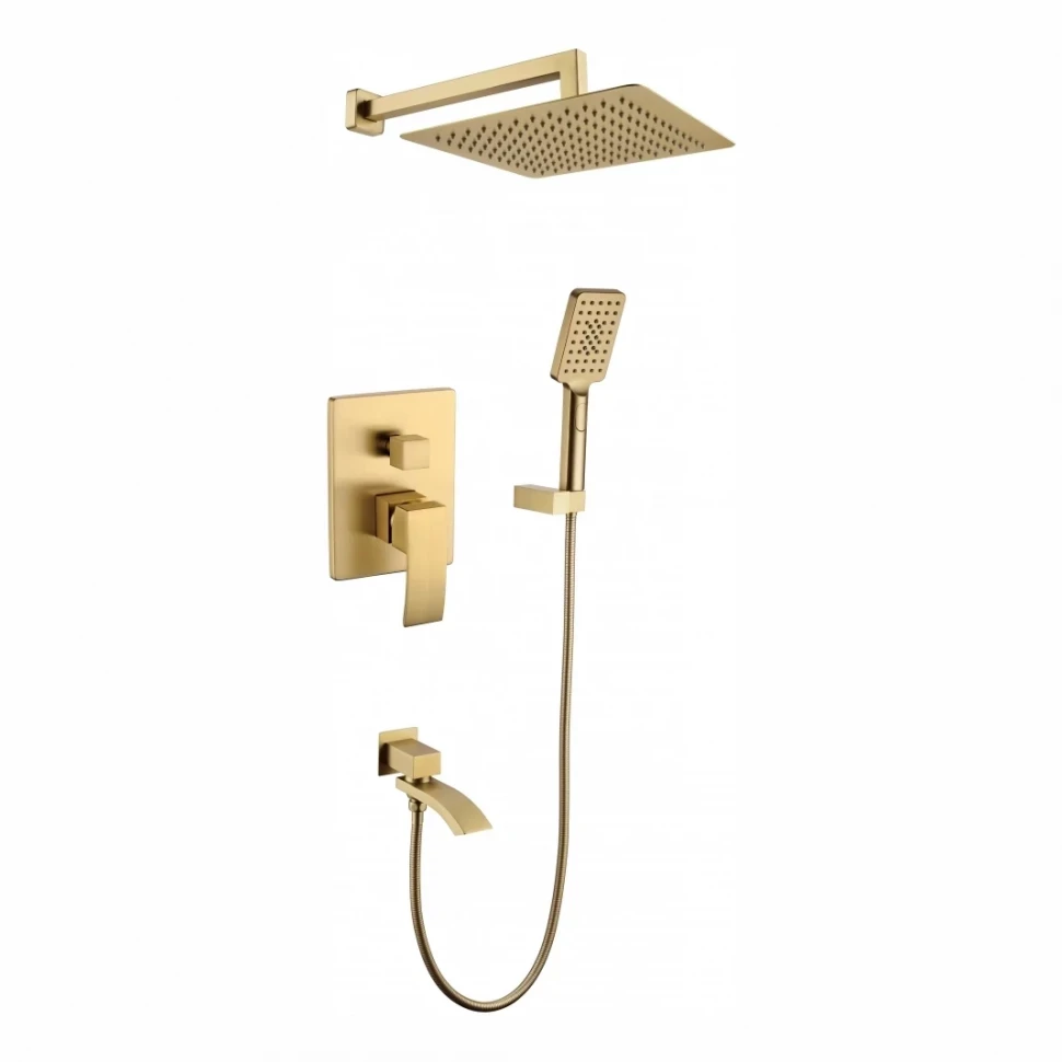 Душевая система скрытого монтажа Grocenberg GB5007, матовое золото