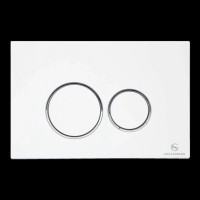 Кнопка смыва для унитаза пластиковая Grocenberg KP3090W, белый Кнопка смыва для унитаза пластиковая Grocenberg KP3090W, белый