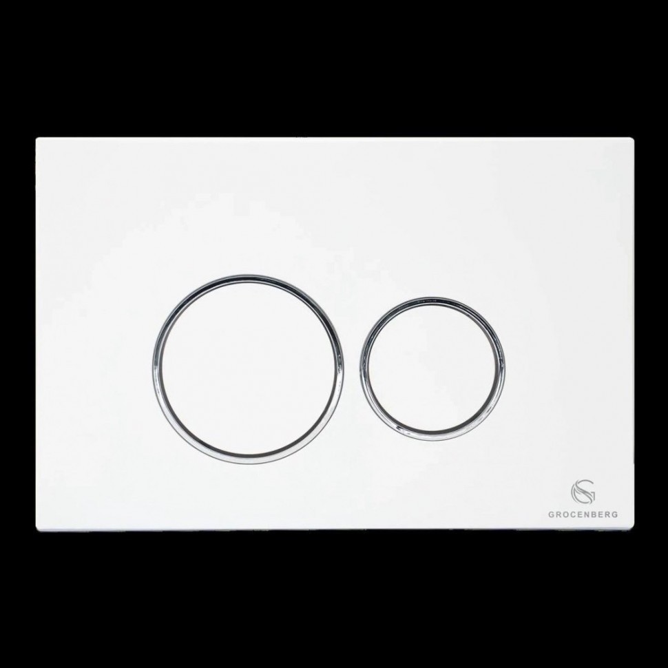 Кнопка смыва для унитаза пластиковая Grocenberg KP3090W, белый Кнопка смыва для унитаза пластиковая Grocenberg KP3090W, белый