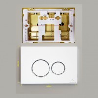 Кнопка смыва для унитаза пластиковая Grocenberg KP3090W, белый Кнопка смыва для унитаза пластиковая Grocenberg KP3090W, белый