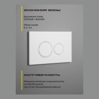 Кнопка смыва для унитаза пластиковая Grocenberg KP3090W, белый Кнопка смыва для унитаза пластиковая Grocenberg KP3090W, белый