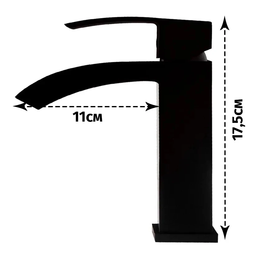 Смеситель для раковины Grocenberg GB2007, черный матовый