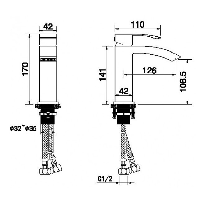 Смеситель для раковины Grocenberg GB2007, черный матовый