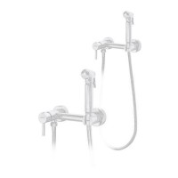 Смеситель с гигиеническим душем Hansberge H0099, белый