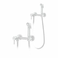 Смеситель с гигиеническим душем Hansberge H0099, белый