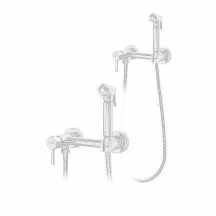 Смеситель с гигиеническим душем Hansberge H0099, белый