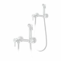 Смеситель с гигиеническим душем Hansberge H0099, белый