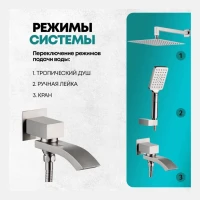 Душевая система скрытого монтажа Grocenberg GB5007, никель