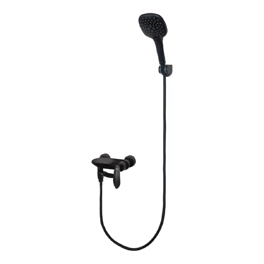 Смеситель для ванны с ручным душем Grocenberg GB8001, черный матовый