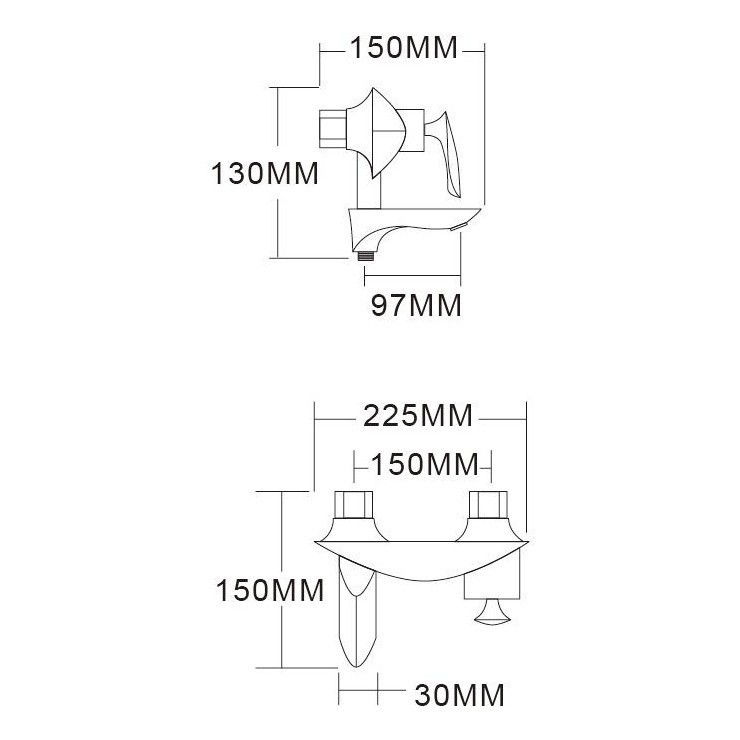 Смеситель для ванны с ручным душем Grocenberg GB8001, черный матовый