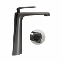 Смеситель для раковины высокий Hansberge H2068, графит