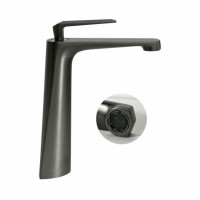 Смеситель для раковины высокий Hansberge H2068, графит