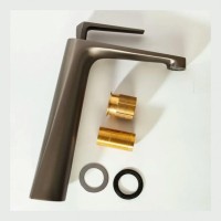 Смеситель для раковины высокий Hansberge H2068, графит