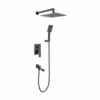 Душевая система скрытого монтажа Grocenberg GB5007, черный матовый