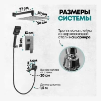 Душевая система скрытого монтажа Grocenberg GB5007, черный матовый