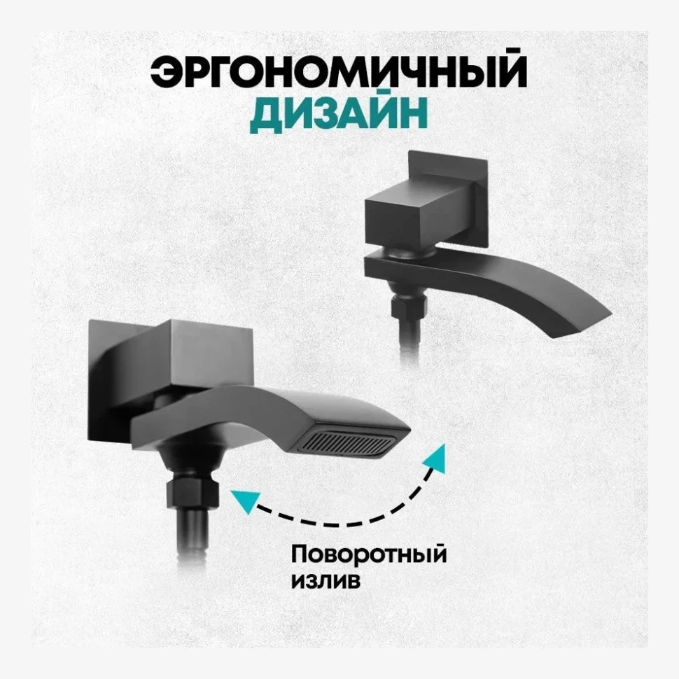 Душевая система скрытого монтажа Grocenberg GB5007, черный матовый