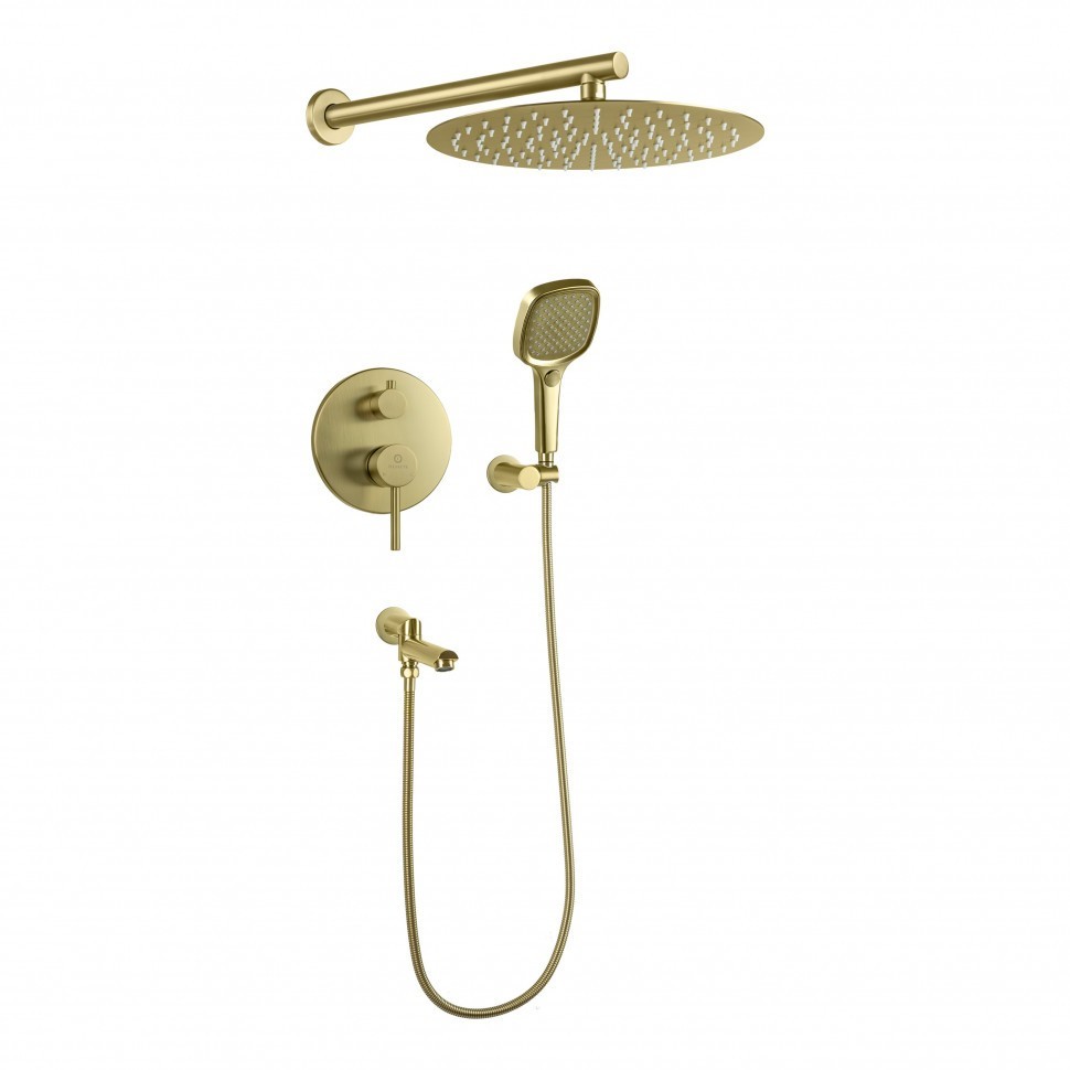 Душевая система скрытого монтажа FILARETE Roun FL1026, матовое золото