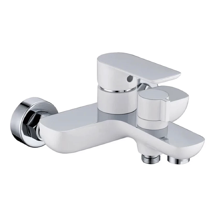 Смеситель для ванны с ручным душем Grocenberg GB8009, белый/хром