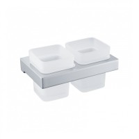 Настенный стакан двойной Grocenberg AC0022, хром Настенный стакан двойной Grocenberg AC0022, хром