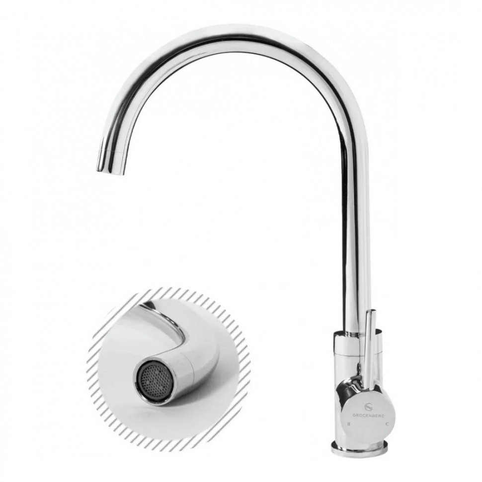 Смеситель для кухни Grocenberg GB40040, хром