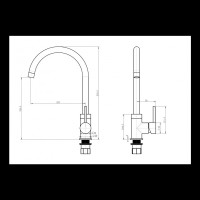 Смеситель для кухни Grocenberg GB40040, хром