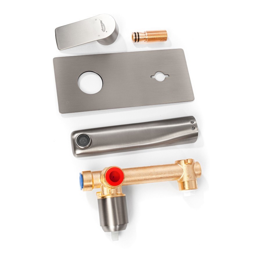 Смеситель встраиваемый для раковины Hansberge H699, никель