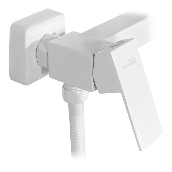 Смеситель с гигиеническим душем Hansberge H0077, белый