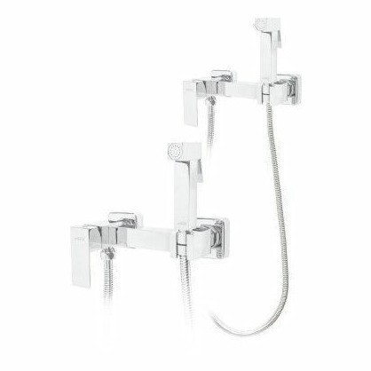 Смеситель с гигиеническим душем Hansberge H0077, белый