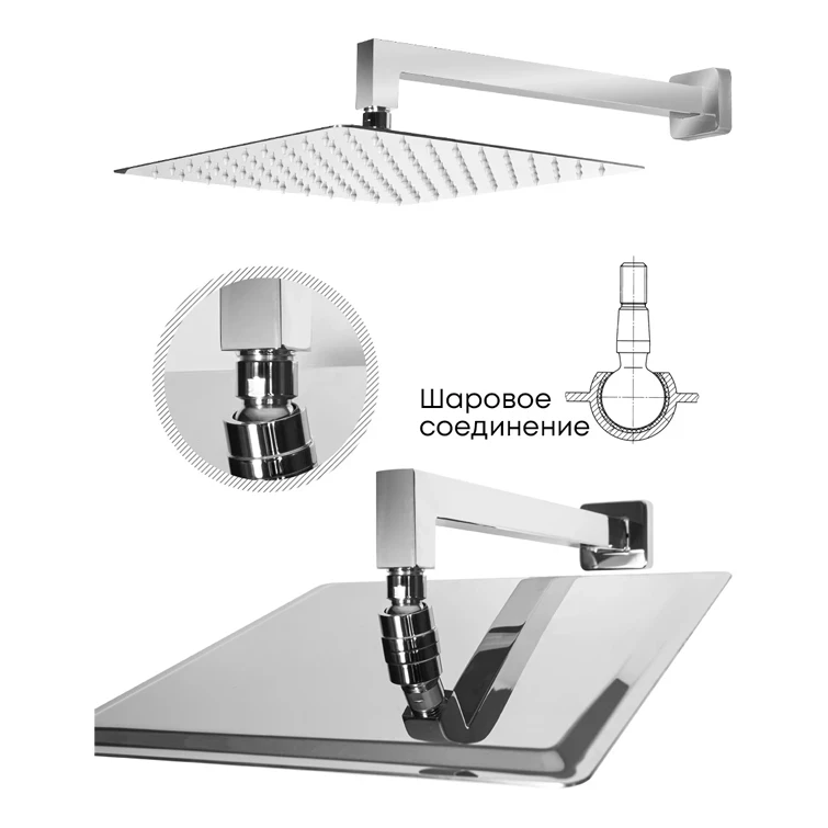 Душевая система скрытого монтажа Grocenberg GB5008, хром