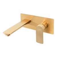 Смеситель встраиваемый для раковины Hansberge H699, матовое золото